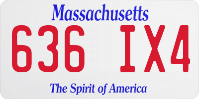 MA license plate 636IX4