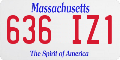 MA license plate 636IZ1