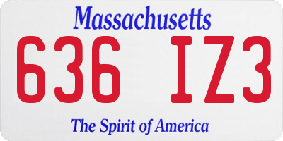 MA license plate 636IZ3