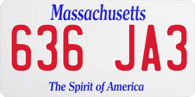 MA license plate 636JA3