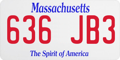 MA license plate 636JB3