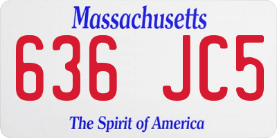 MA license plate 636JC5