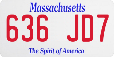 MA license plate 636JD7