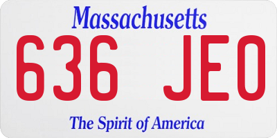 MA license plate 636JE0