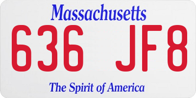 MA license plate 636JF8