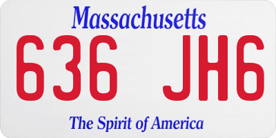 MA license plate 636JH6