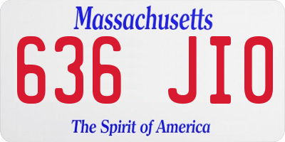 MA license plate 636JI0