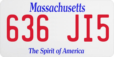 MA license plate 636JI5