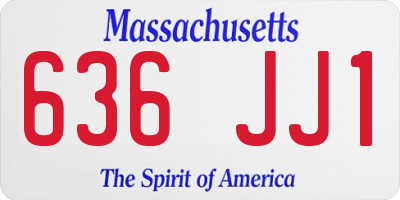 MA license plate 636JJ1