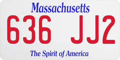 MA license plate 636JJ2