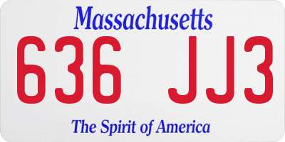 MA license plate 636JJ3
