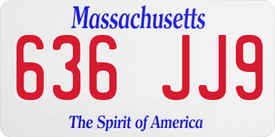 MA license plate 636JJ9