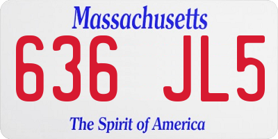 MA license plate 636JL5