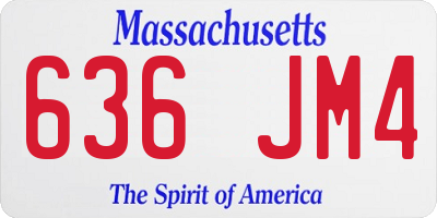 MA license plate 636JM4