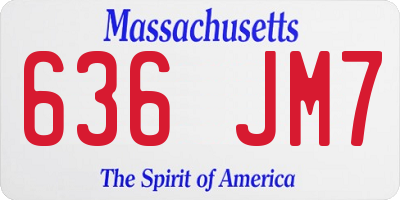 MA license plate 636JM7