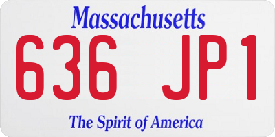MA license plate 636JP1