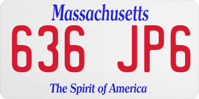 MA license plate 636JP6