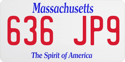 MA license plate 636JP9