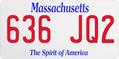 MA license plate 636JQ2