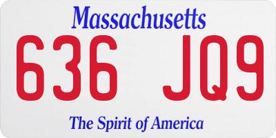 MA license plate 636JQ9
