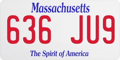 MA license plate 636JU9