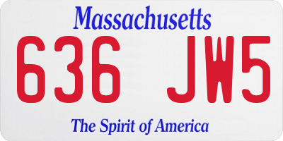MA license plate 636JW5
