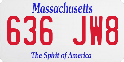 MA license plate 636JW8
