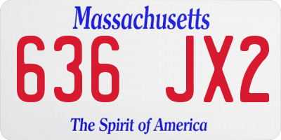 MA license plate 636JX2