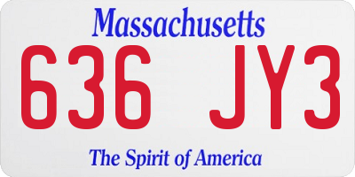 MA license plate 636JY3