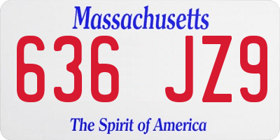 MA license plate 636JZ9