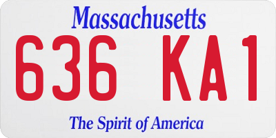 MA license plate 636KA1