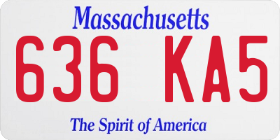 MA license plate 636KA5