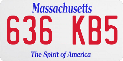 MA license plate 636KB5