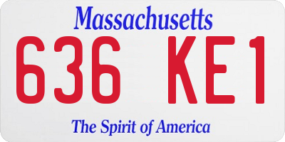 MA license plate 636KE1