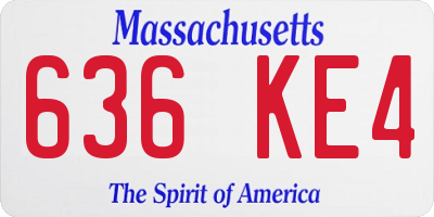 MA license plate 636KE4