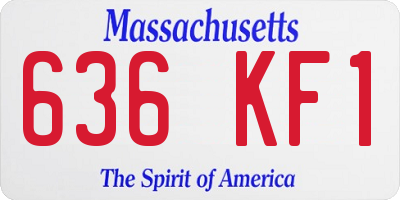 MA license plate 636KF1