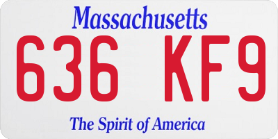 MA license plate 636KF9