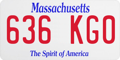 MA license plate 636KG0