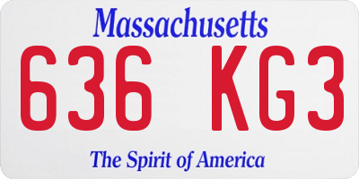 MA license plate 636KG3