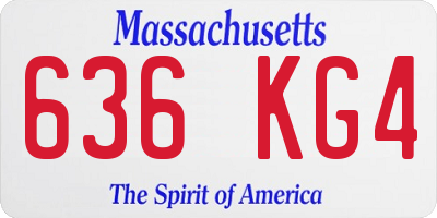 MA license plate 636KG4