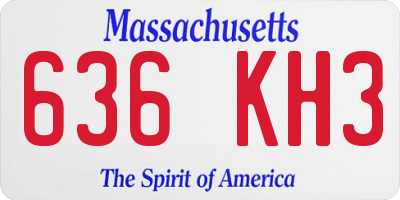 MA license plate 636KH3