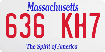 MA license plate 636KH7