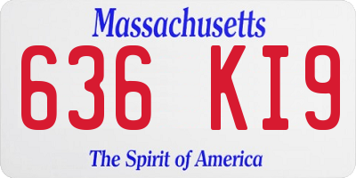 MA license plate 636KI9