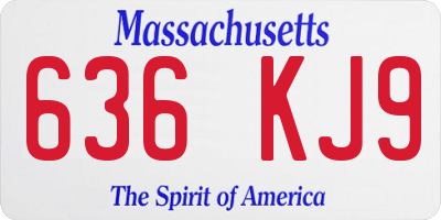 MA license plate 636KJ9
