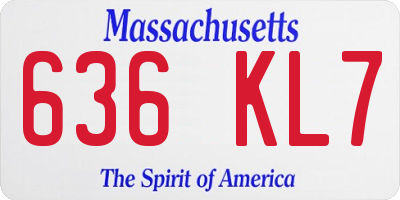 MA license plate 636KL7