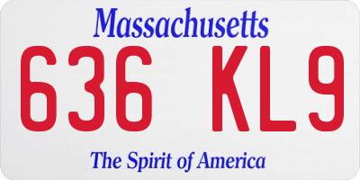 MA license plate 636KL9
