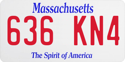 MA license plate 636KN4
