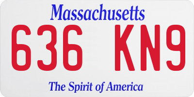 MA license plate 636KN9