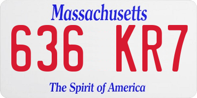 MA license plate 636KR7
