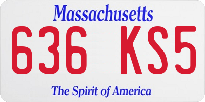 MA license plate 636KS5
